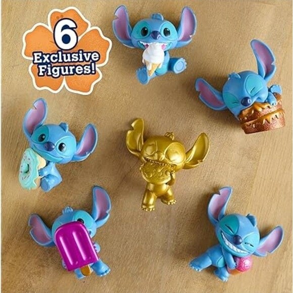 New Disney Stitch Feed Me 6-piece Premium Collectible Figure Set Sealed Lilo - Picture 1 of 5